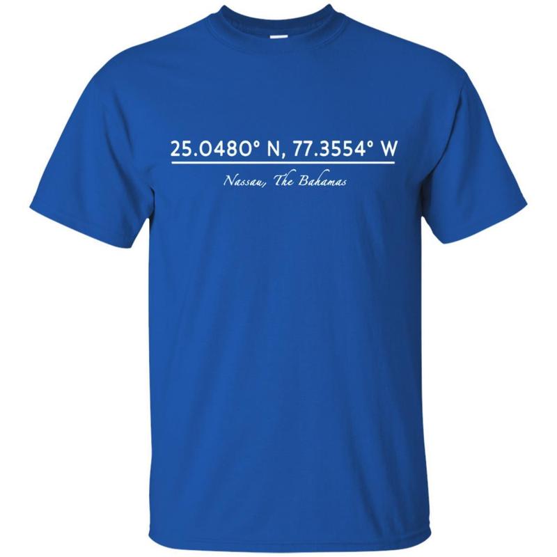 Nassau, The Bahamas Coordinates T-shirt 3 » Cool Gifts for You - Mfamilygift Nassau, The Bahamas Coordinates T-shirt 3