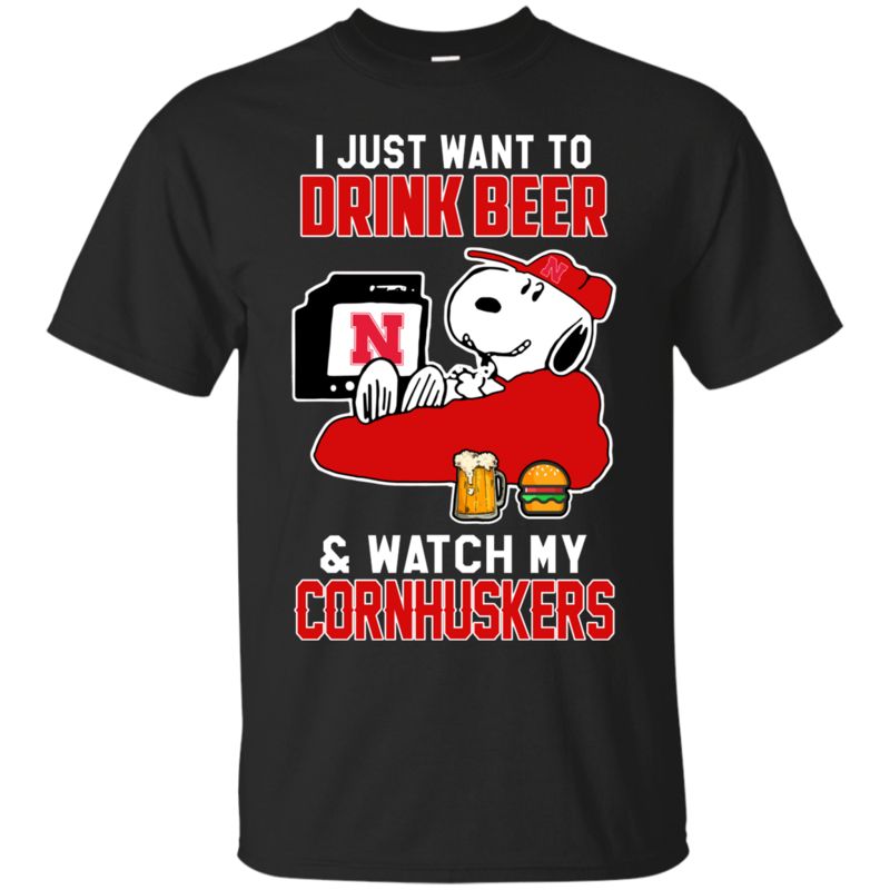Nebraska Cornhuskers Snoopy Shirts Just Want To Drink Beer & Watch