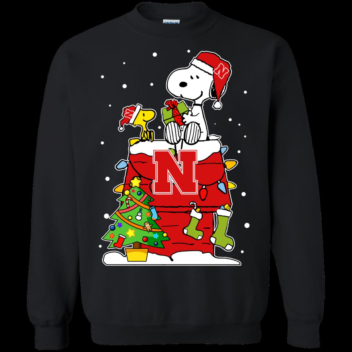 Nebraska Cornhuskers Ugly Christmas Sweaters Snoopy Woodstock T Shirt Hoodies Sweatshirt