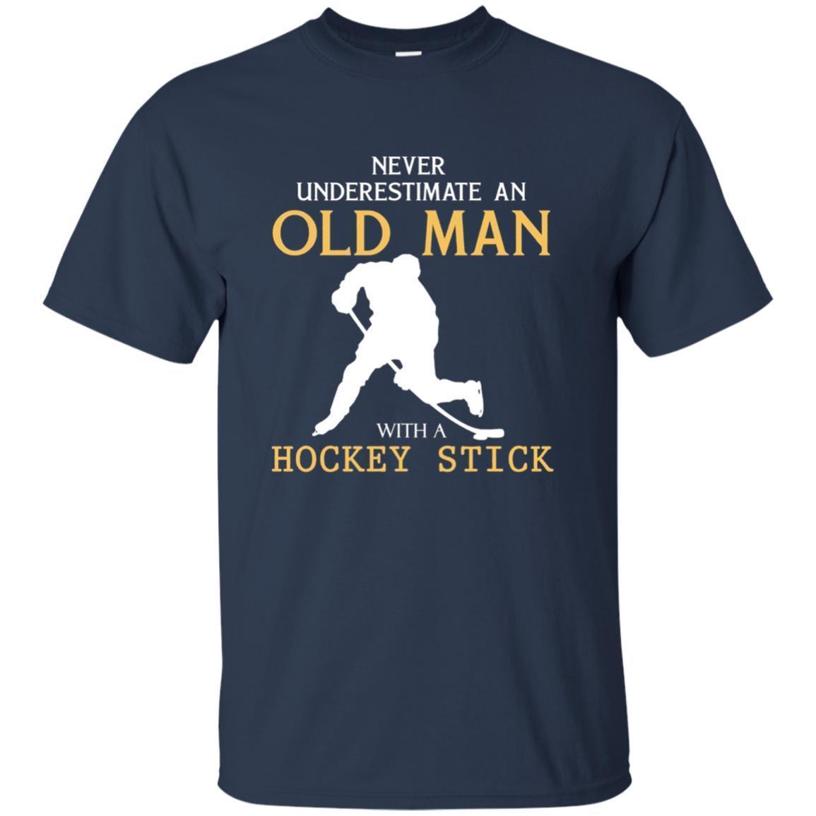 Never Underestimate An Old Man With A Hockey Stick T Shirts 1 » Cool Gifts for You - Mfamilygift Never Underestimate An Old Man With A Hockey Stick T Shirts 1