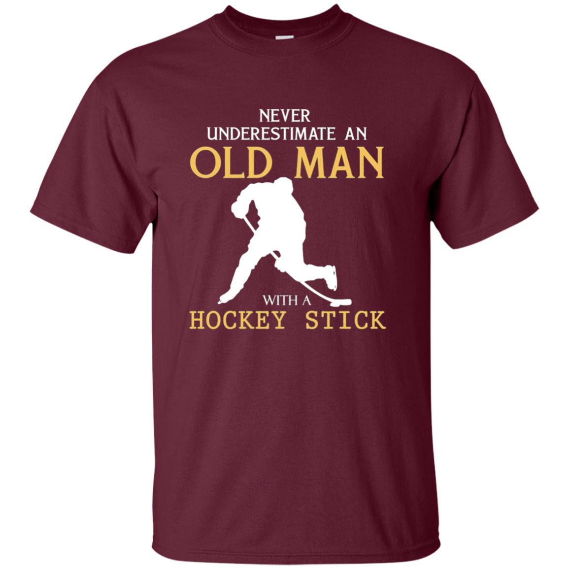 Never Underestimate An Old Man With A Hockey Stick T Shirts 2 » Cool Gifts for You - Mfamilygift Never Underestimate An Old Man With A Hockey Stick T Shirts 2