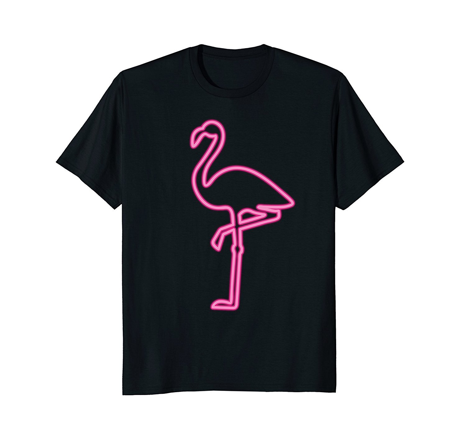 80s Retro Neon Sign Pink Flamingo Bird T-Shirt. 80’s Gift 80s Retro Neon Sign Pink Flamingo Bird T-Shirt. 80’s Gift