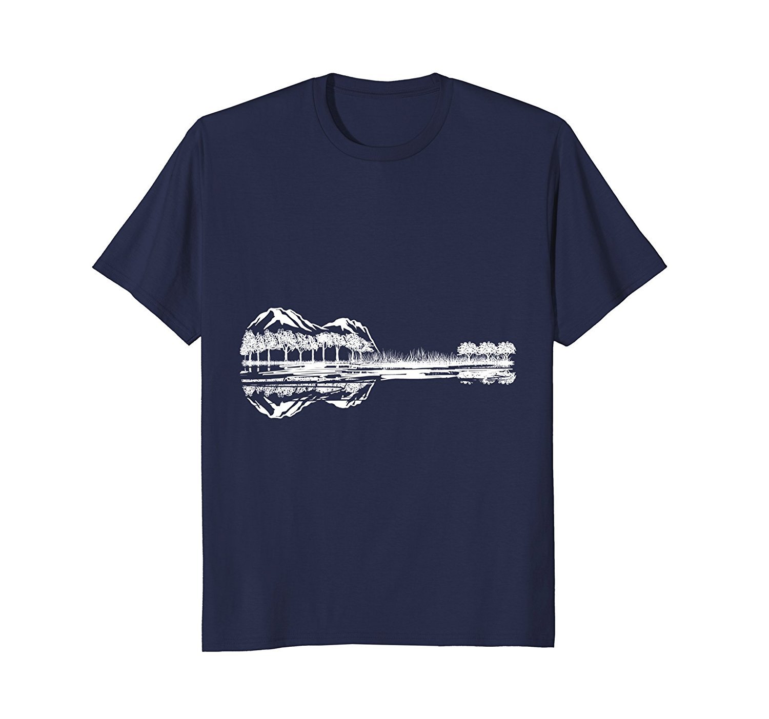 Guitar Lake Reflection Musician Guitarist Rock Music T-Shirt 1 » Cool Gifts for You - Mfamilygift Guitar Lake Reflection Musician Guitarist Rock Music T-Shirt 1