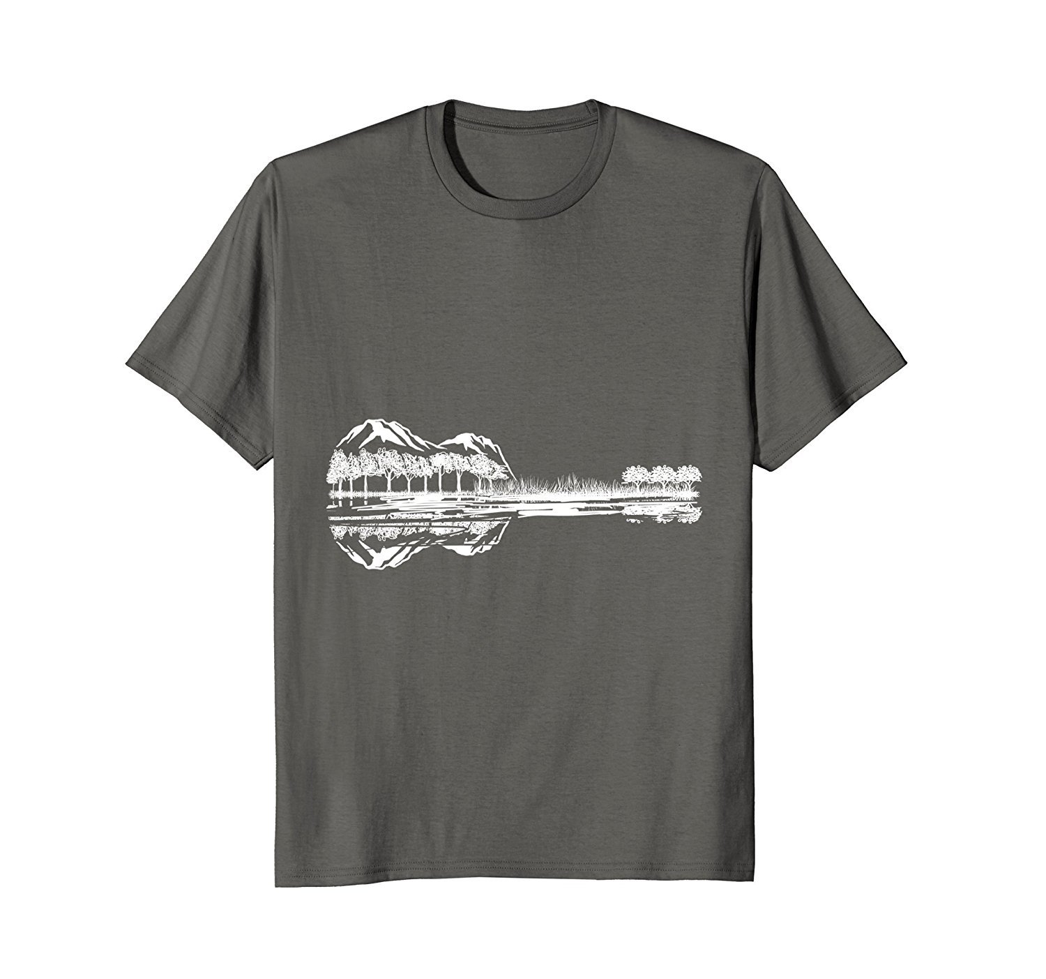 Guitar Lake Reflection Musician Guitarist Rock Music T-Shirt 2 » Cool Gifts for You - Mfamilygift Guitar Lake Reflection Musician Guitarist Rock Music T-Shirt 2
