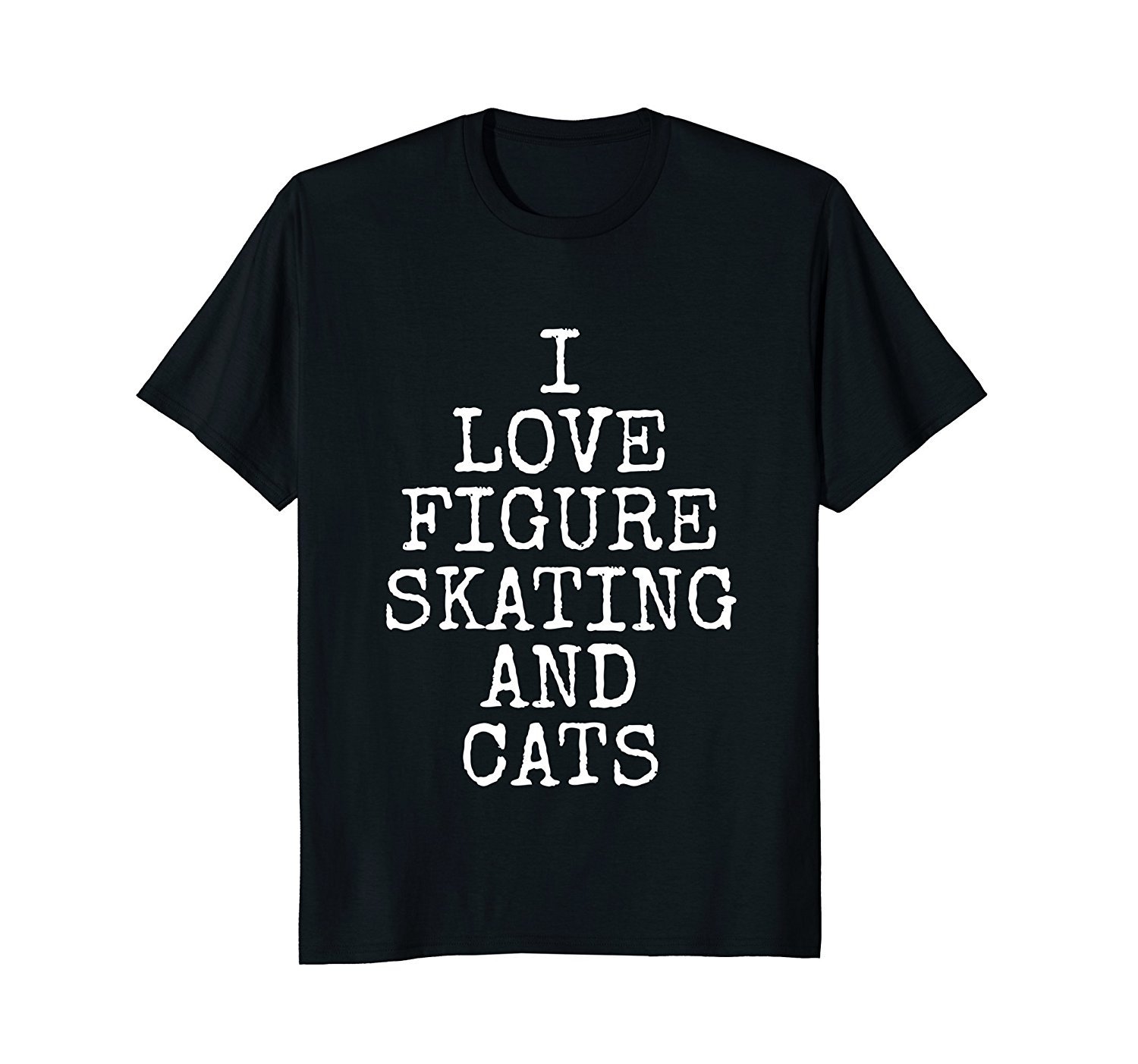 I Love Figure Skating & Cats Funny Cat Gift T-Shirt Women