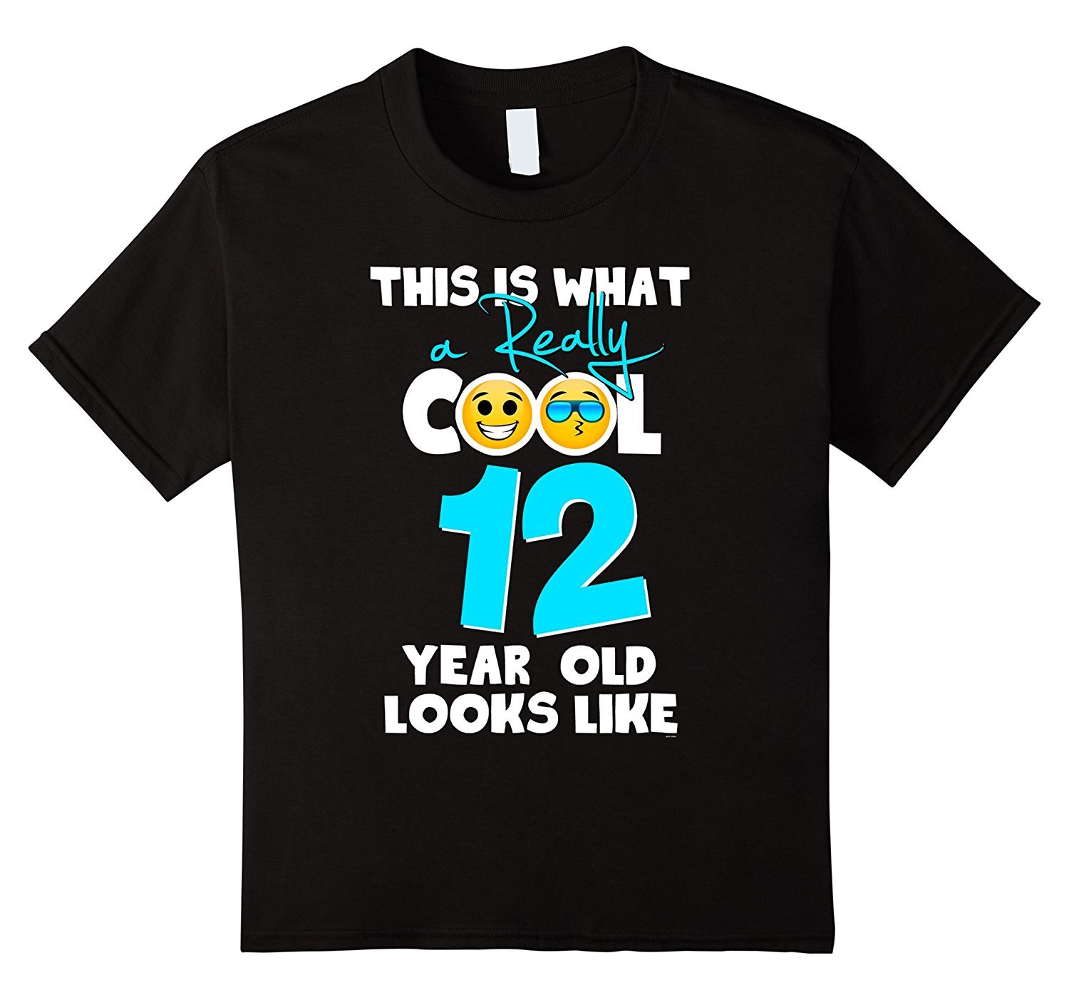 Kids Kids Emojicon 12th birthday gifts 12 year old boys t shirt
