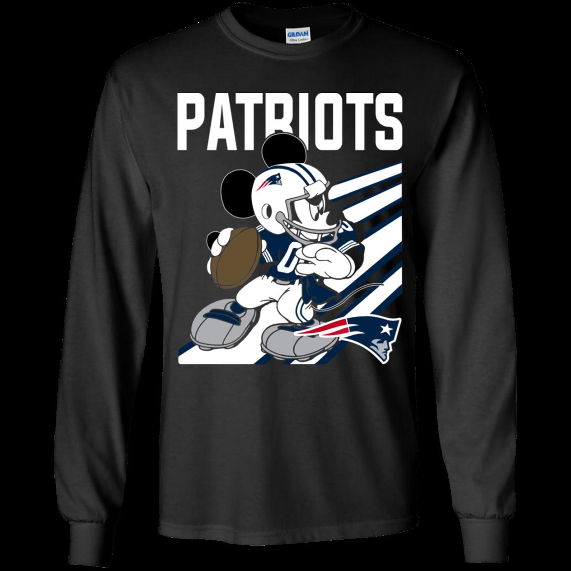New England Patriots Mickey Mouse Disney Nfl Shirt Youth Ls Shirt