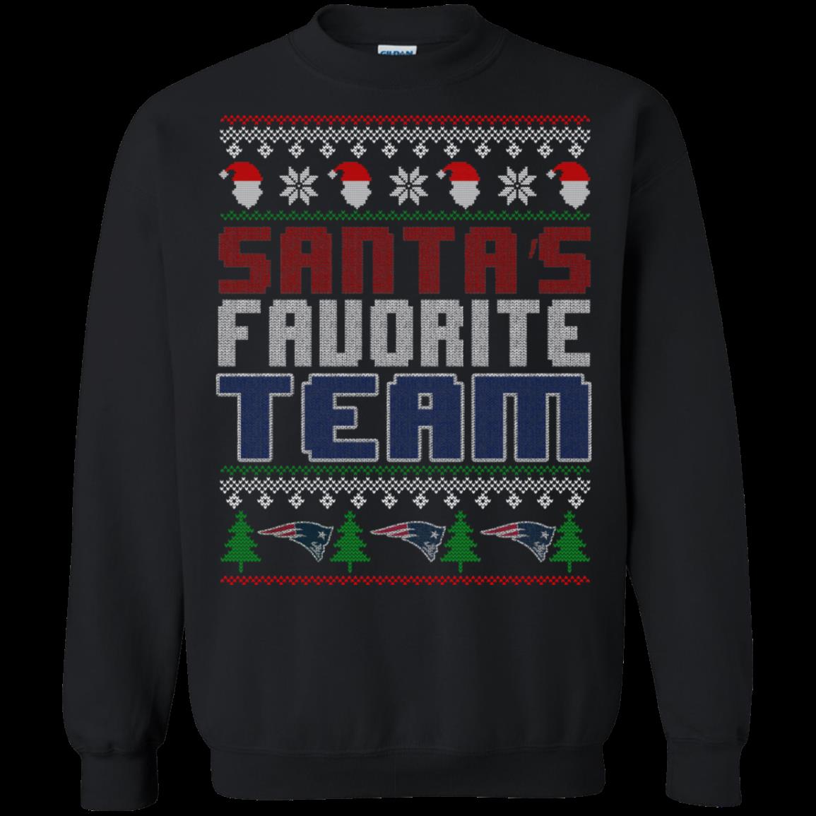 New England Patriots Ugly Christmas Sweater Santa Favorite Team