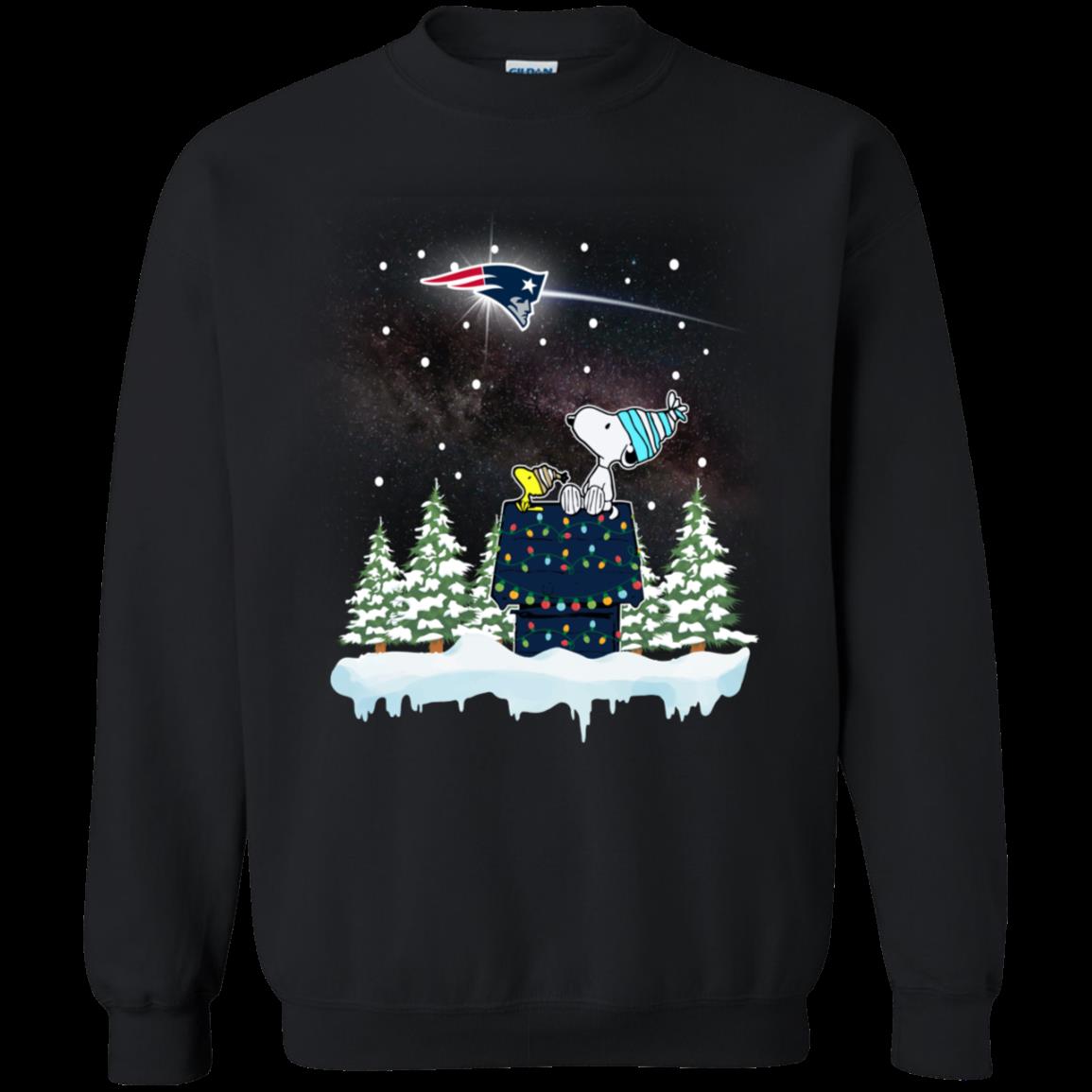 New England Patriots Ugly Christmas Sweater Snoopy Woodstock