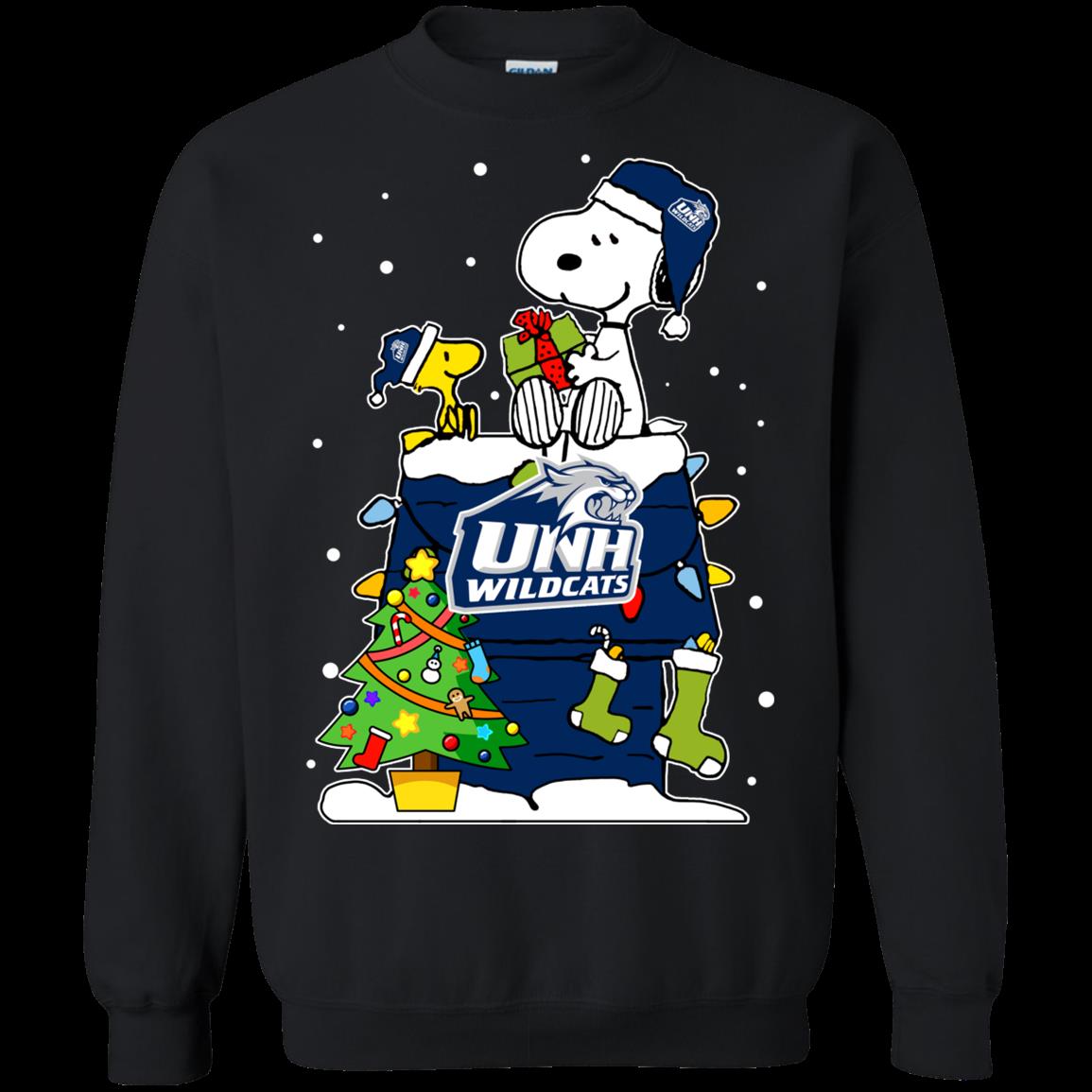 New Hampshire Wildcats Ugly Christmas Sweaters Snoopy T Shirt Hoodies Sweatshirt