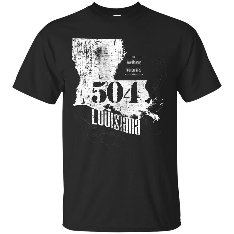 New Orleans Area Code 504 T-shirt Louisiana Parish Cool Tee