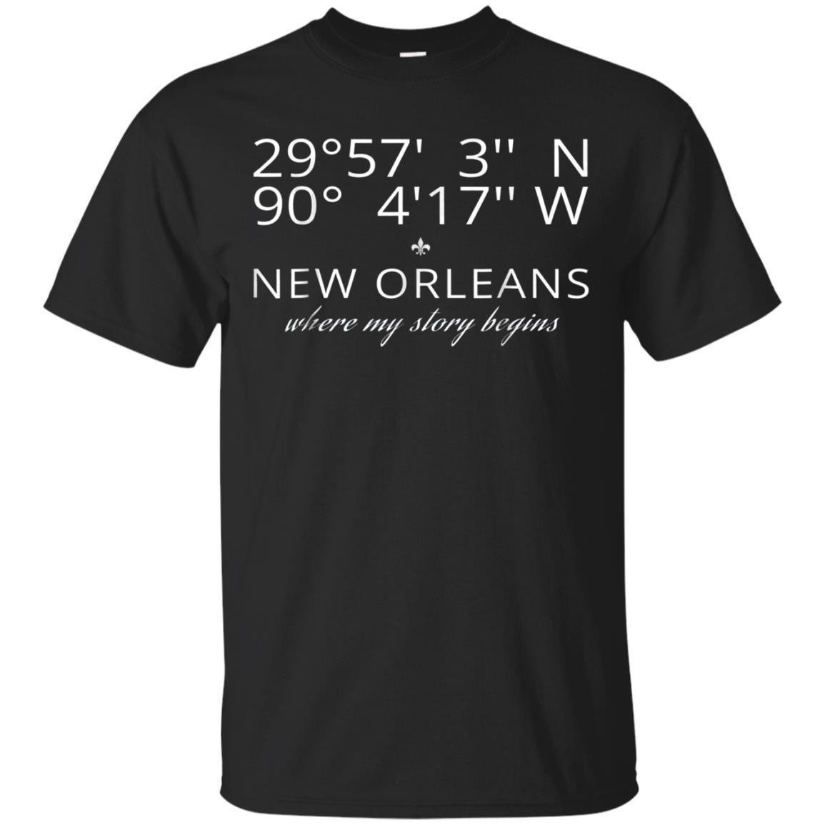 New Orleans Geographic Latitude & Longitude - Story T-shirt