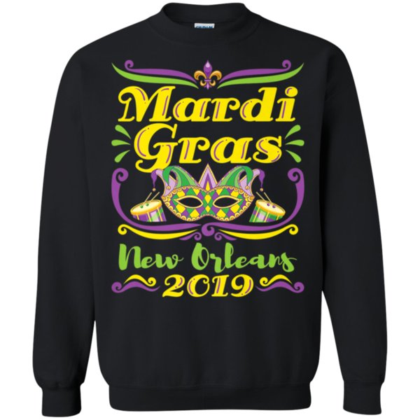 New Orleans Mardi Gras Shirt 2019 Mask Drums Sweatshirt