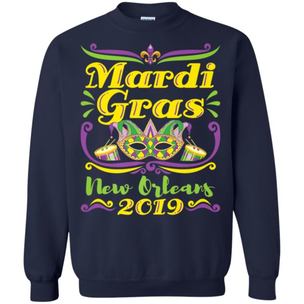 New Orleans Mardi Gras Shirt 2019 Mask Drums Sweatshirt 1 » Cool Gifts for You - Mfamilygift New Orleans Mardi Gras Shirt 2019 Mask Drums Sweatshirt 1