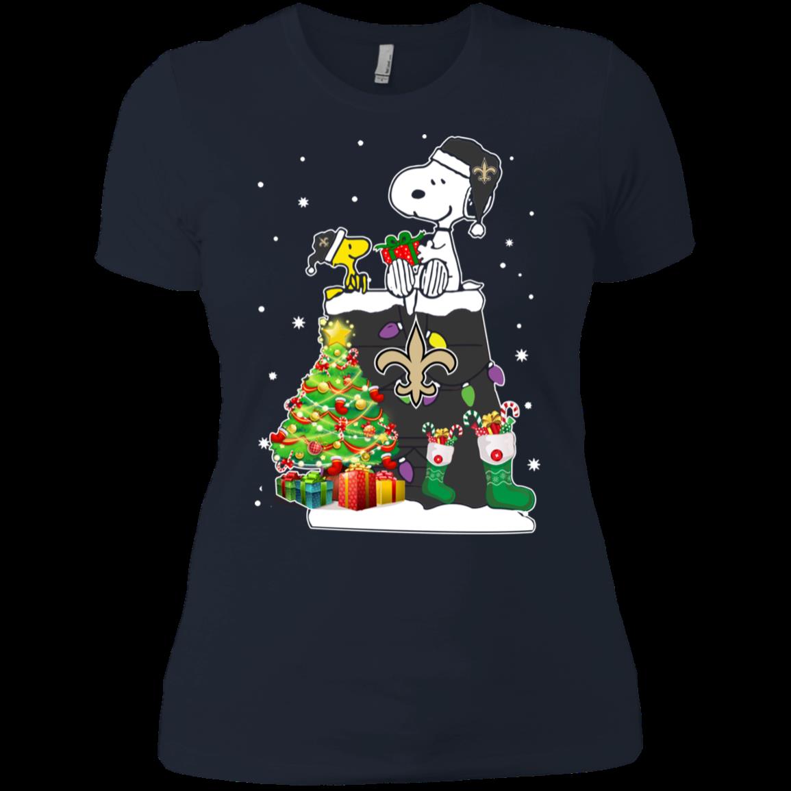 New Orleans Saints Snoopy & Woodstock Christmas Shirt Ladies’ Boyfriend Shirt 1 » Cool Gifts for You - Mfamilygift New Orleans Saints Snoopy & Woodstock Christmas Shirt Ladies’ Boyfriend Shirt 1