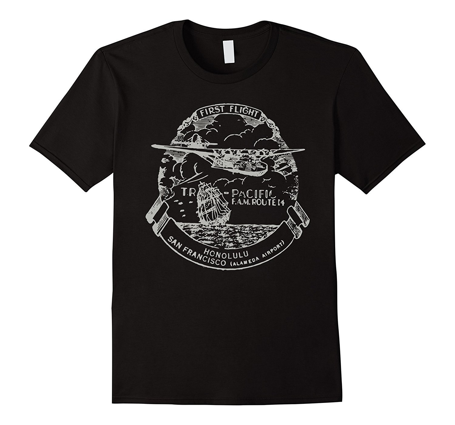 Airmail Vintage Pan Am Flying Boat Aircraft Pilot T-Shirt Airmail Vintage Pan Am Flying Boat Aircraft Pilot T-Shirt