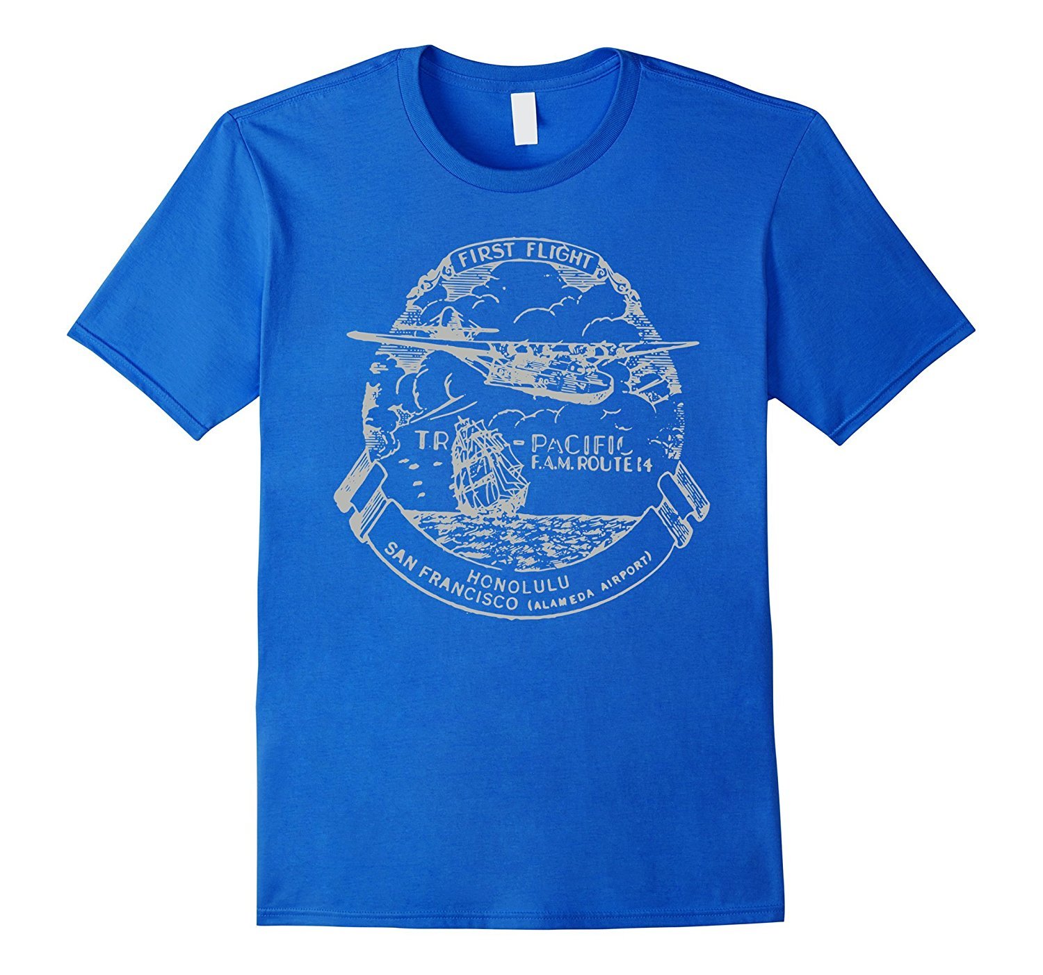 Airmail Vintage Pan Am Flying Boat Aircraft Pilot T-Shirt 2 » Cool Gifts for You - Mfamilygift Airmail Vintage Pan Am Flying Boat Aircraft Pilot T-Shirt 2