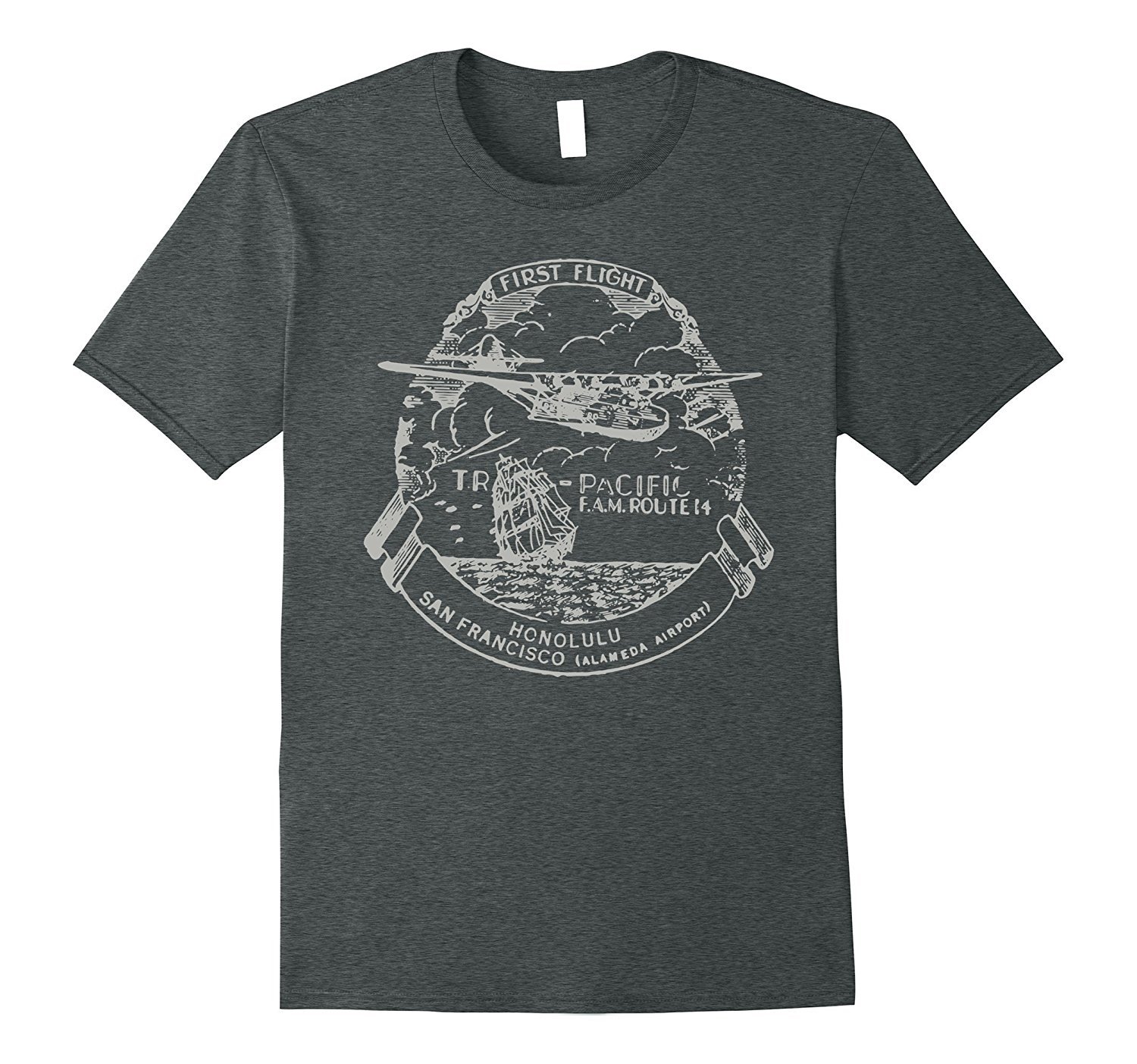 Airmail Vintage Pan Am Flying Boat Aircraft Pilot T-Shirt 3 » Cool Gifts for You - Mfamilygift Airmail Vintage Pan Am Flying Boat Aircraft Pilot T-Shirt 3