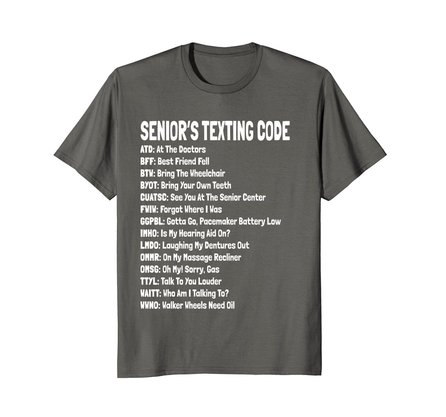 Funny Senior Citizen’s Texting Code T Shirt Gift 2 » Cool Gifts for You - Mfamilygift Funny Senior Citizen’s Texting Code T Shirt Gift 2