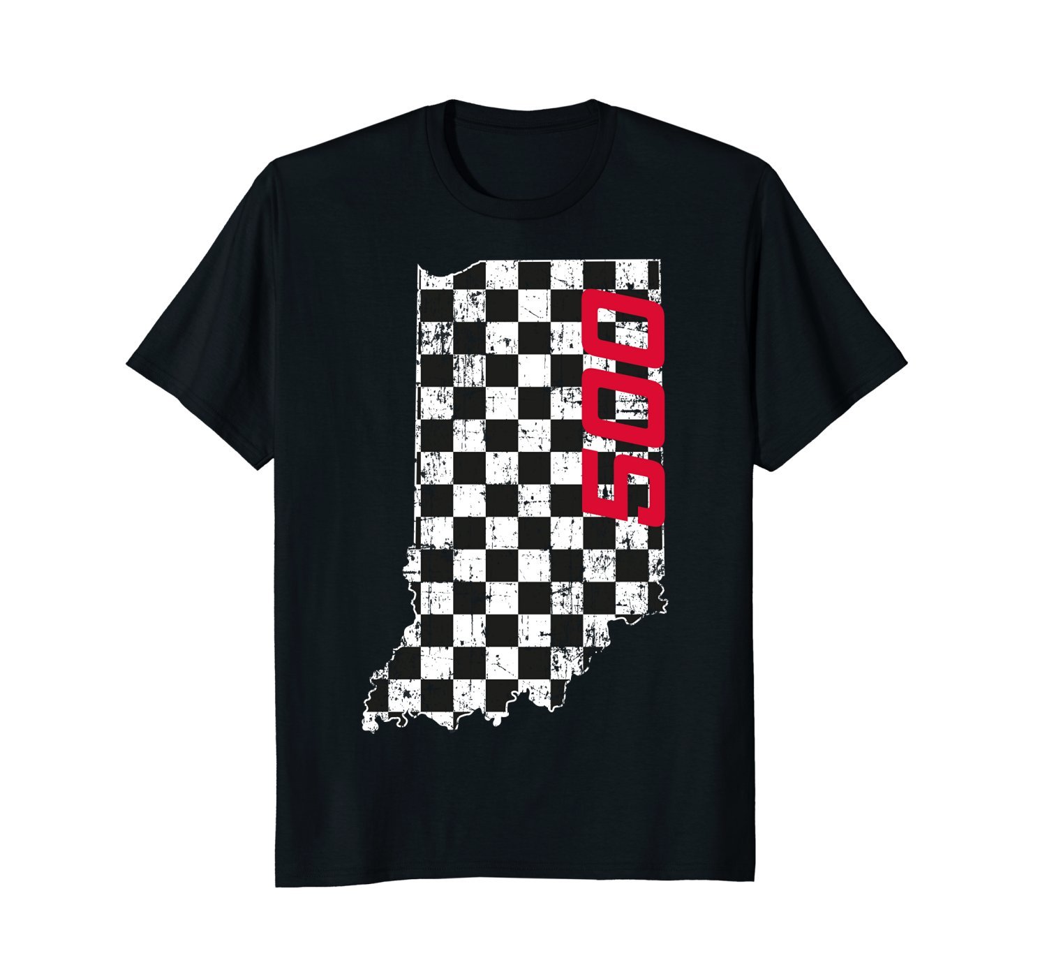 Indiana State Checkered Flag with Number 500 Vintage Grunge Indiana State Checkered Flag with Number 500 Vintage Grunge