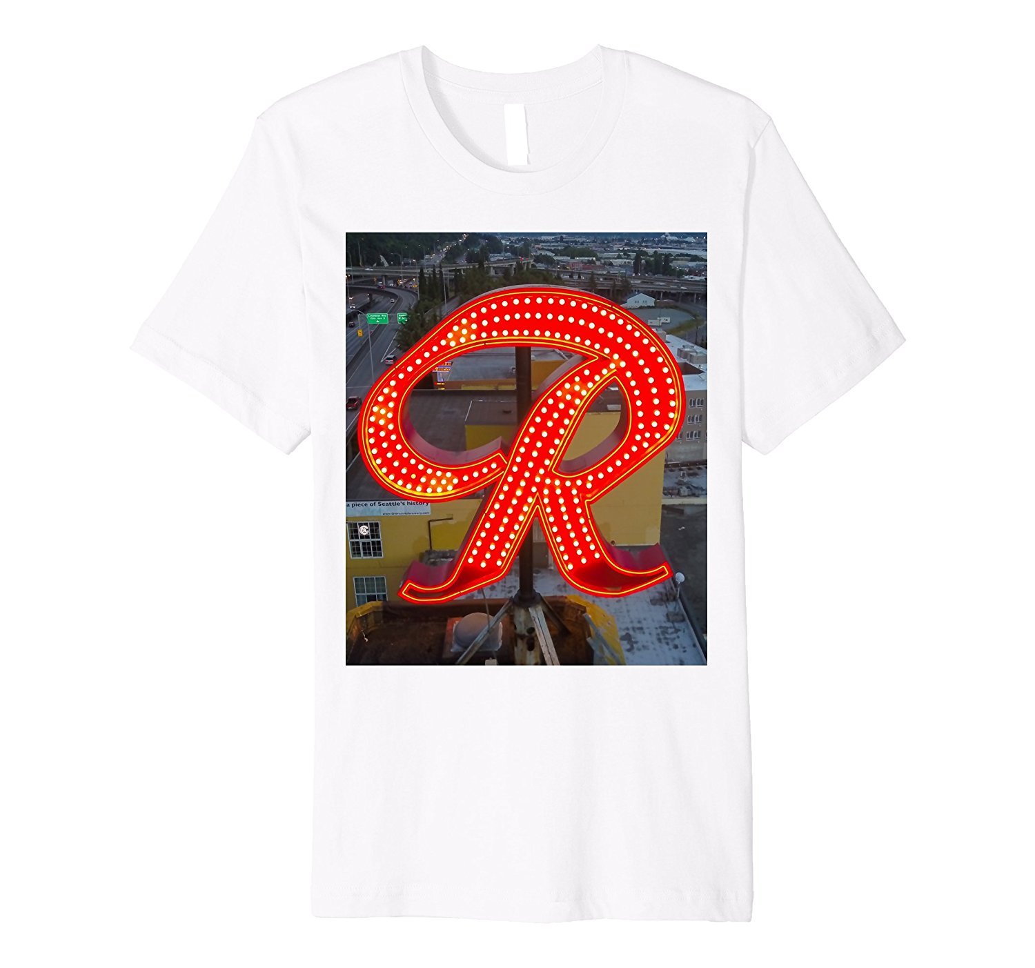 The Old Rainier Brewery Drone Shot Premium Fitted T-Shirt