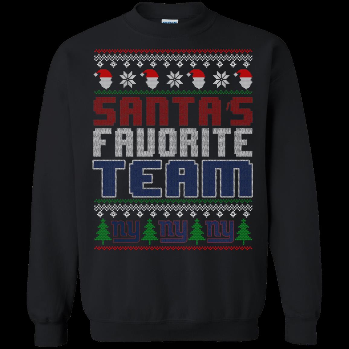 New York Giants Ugly Christmas Sweater Santa Favorite Team