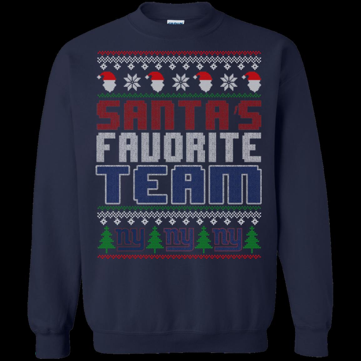 New York Giants Ugly Christmas Sweater Santa Favorite Team 1 » Cool Gifts for You - Mfamilygift New York Giants Ugly Christmas Sweater Santa Favorite Team 1
