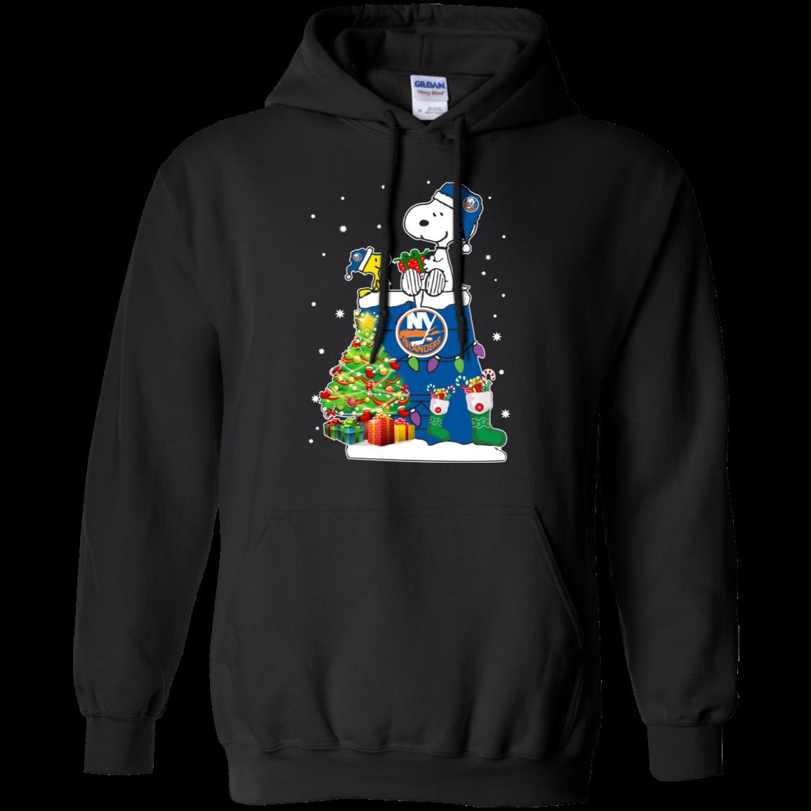 New York Islanders Snoopy & Woodstock Christmas Shirt Hoodie