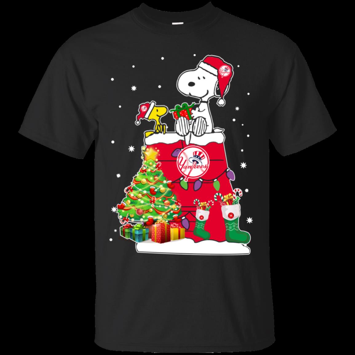 New York Yankees Snoopy & Woodstock Christmas Shirt Cotton Shirt