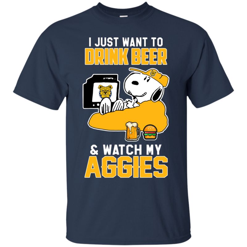 North Carolina A&t Aggies Snoopy Shirts Just Want To Drink Beer & Watch 1 » Cool Gifts for You - Mfamilygift North Carolina A&t Aggies Snoopy Shirts Just Want To Drink Beer & Watch 1