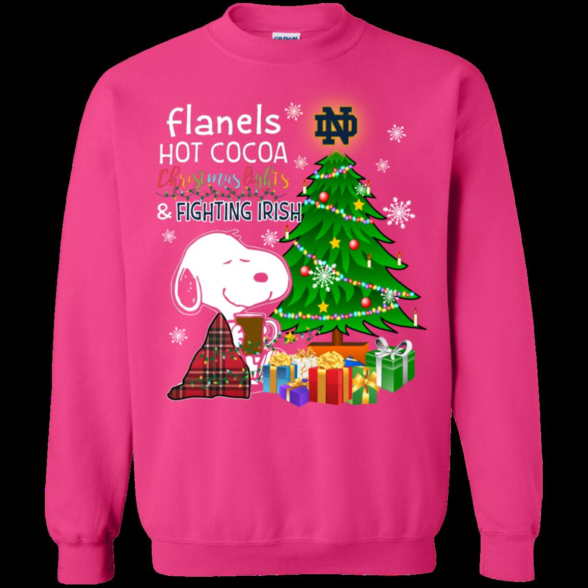 Notre Dame Fighting Irish Snoopy Ugly Christmas Sweater Flanels Hot Cocoa 3 » Cool Gifts for You - Mfamilygift Notre Dame Fighting Irish Snoopy Ugly Christmas Sweater Flanels Hot Cocoa 3