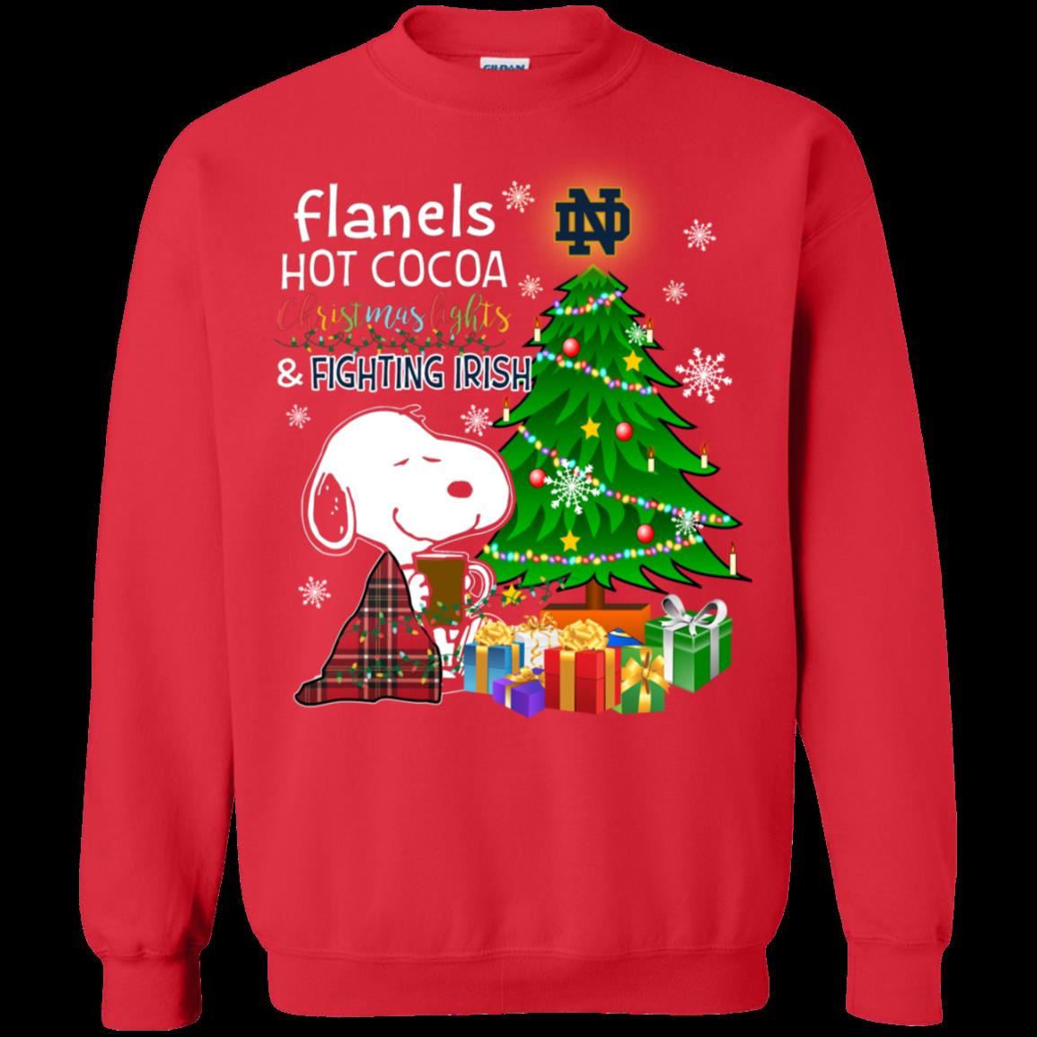 Notre Dame Fighting Irish Snoopy Ugly Christmas Sweater Flanels Hot Cocoa 4 » Cool Gifts for You - Mfamilygift Notre Dame Fighting Irish Snoopy Ugly Christmas Sweater Flanels Hot Cocoa 4