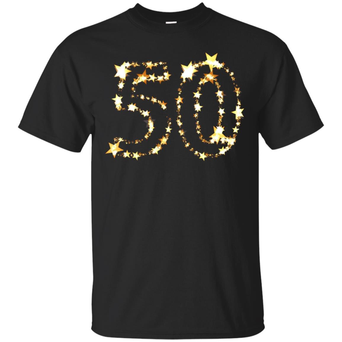 Number 50 T-shirt 50th Birthday Or Anniversary Gold Stars Number 50 T-shirt 50th Birthday Or Anniversary Gold Stars