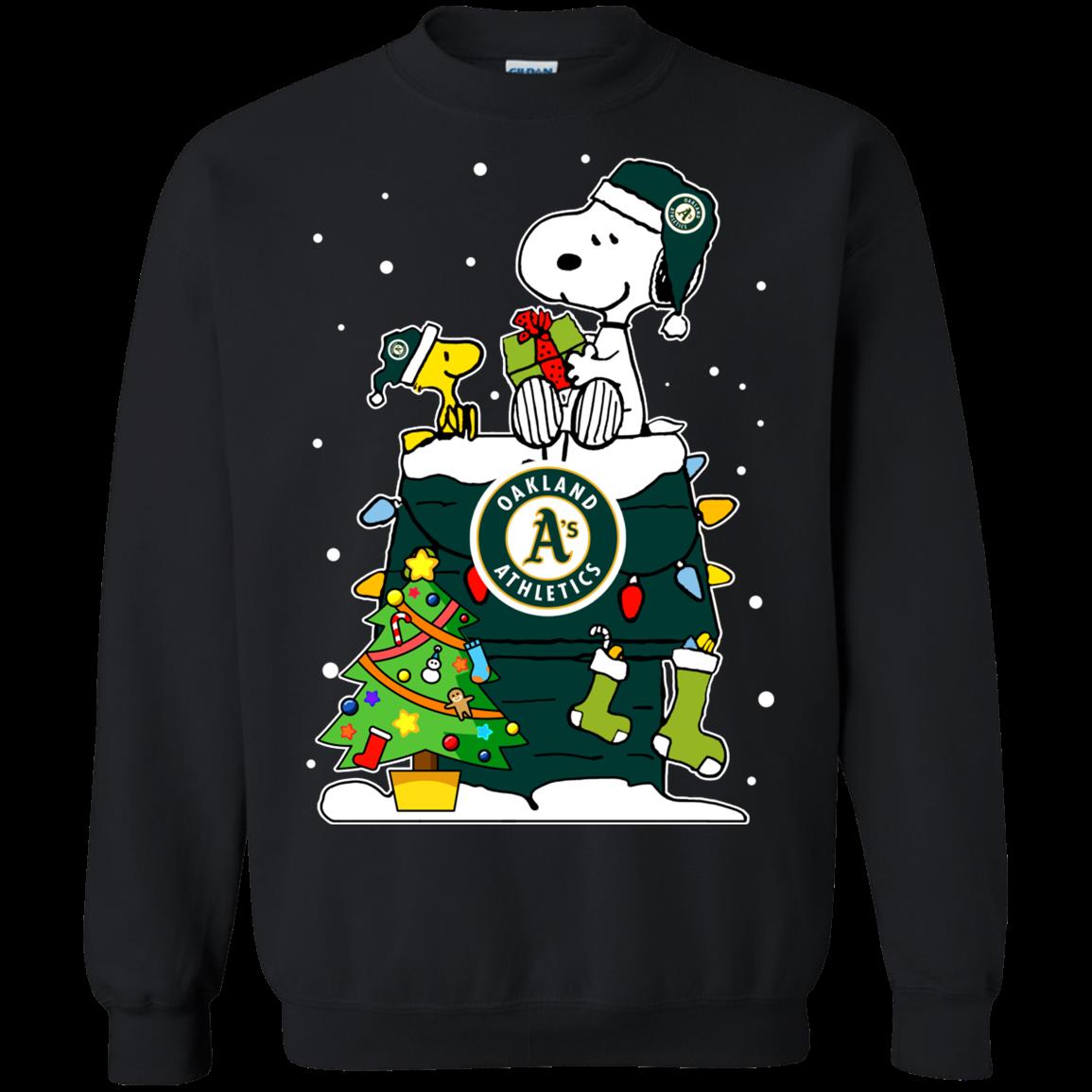 Oakland Athletics Ugly Christmas Sweaters Snoopy Hoodies Sweatshirts