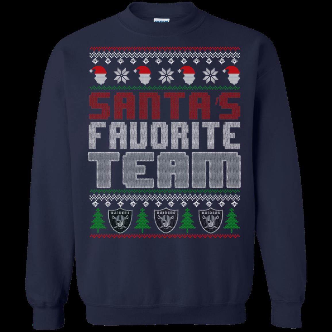 Oakland Raiders Ugly Christmas Sweater Santa Favorite Team 1 » Cool Gifts for You - Mfamilygift Oakland Raiders Ugly Christmas Sweater Santa Favorite Team 1