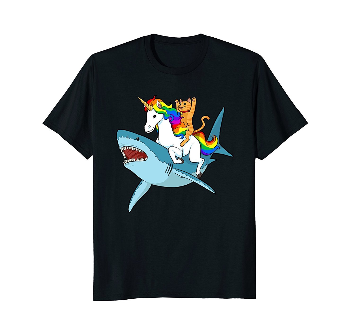 Cat Riding Unicorn Riding Shark T-Shirt Cat Riding Unicorn Riding Shark T-Shirt