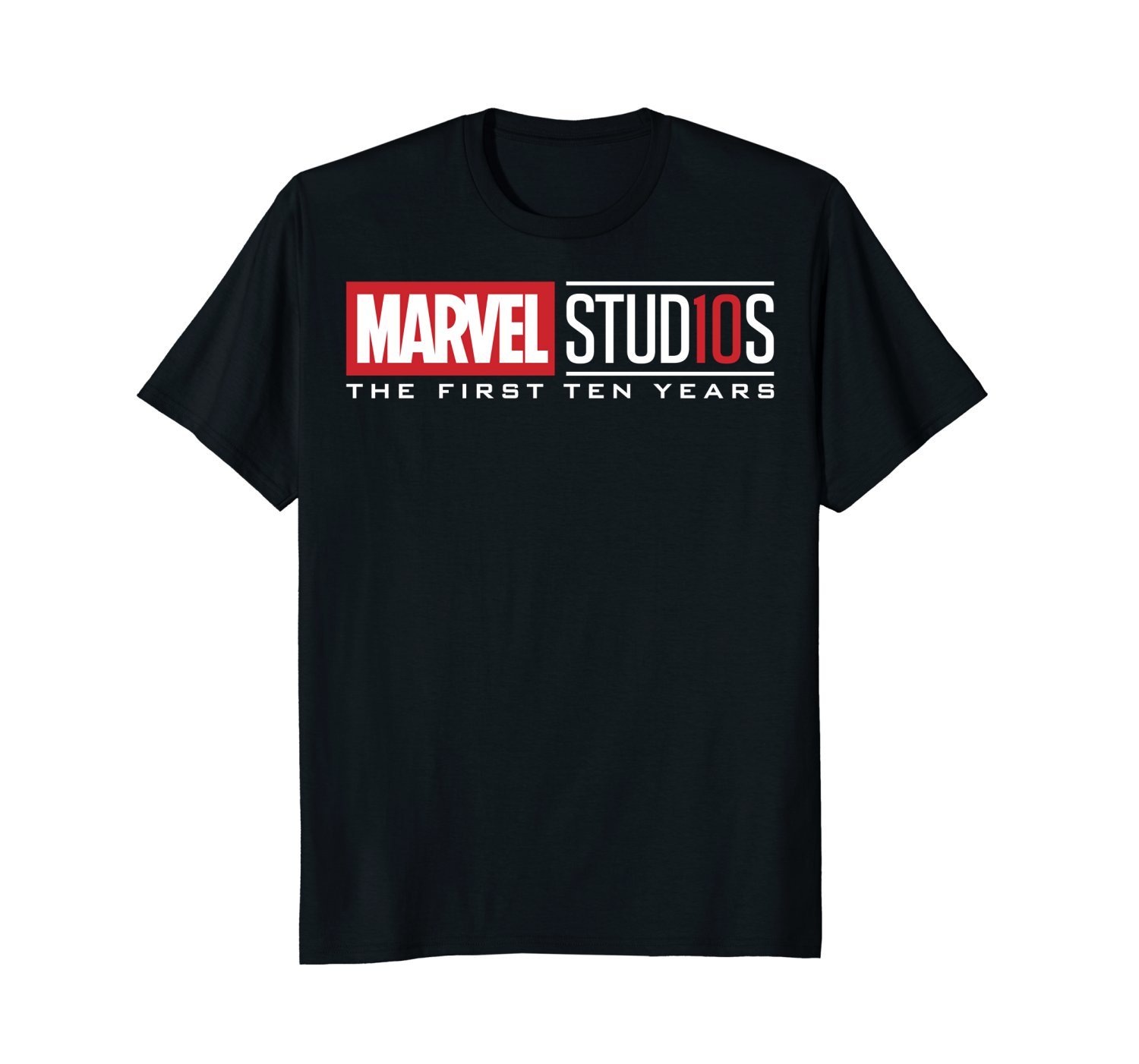Marvel Studios First Ten Years White Logo Graphic T-Shirt