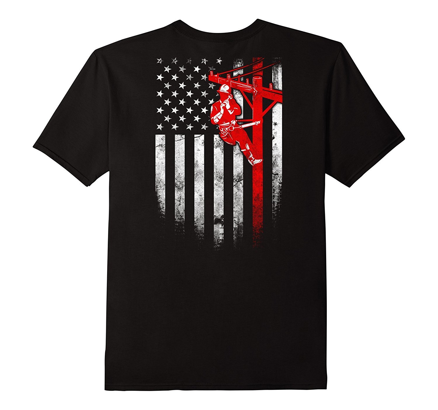 Mens Lineman Shirts Lineman American flag t shirt