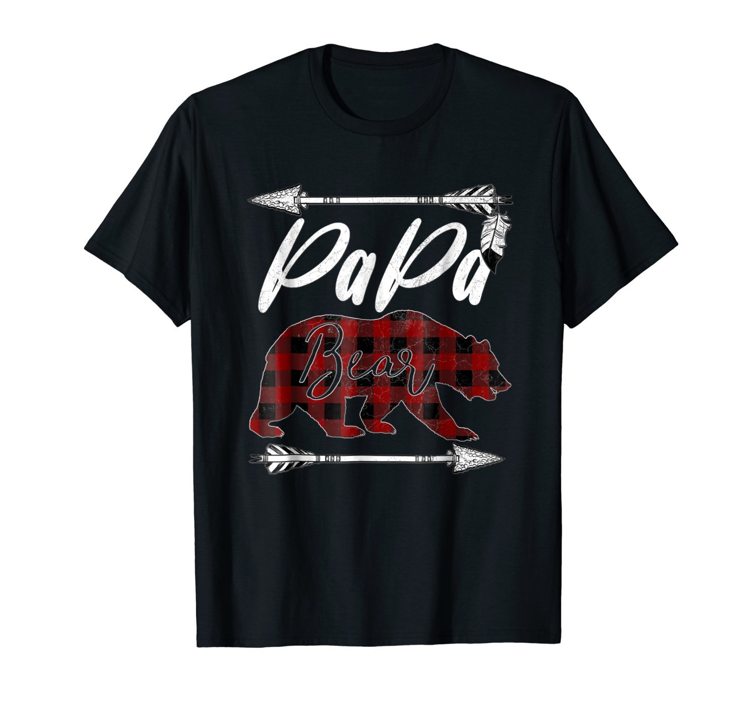 Mens PAPA BEAR T SHIRT Buffalo Plaid Dad Fathers Day Gift