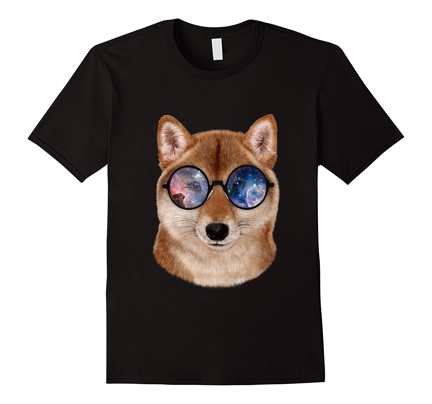 Shiba Inu in Retro Galaxy Glass, Japanese Dog T-Shirt