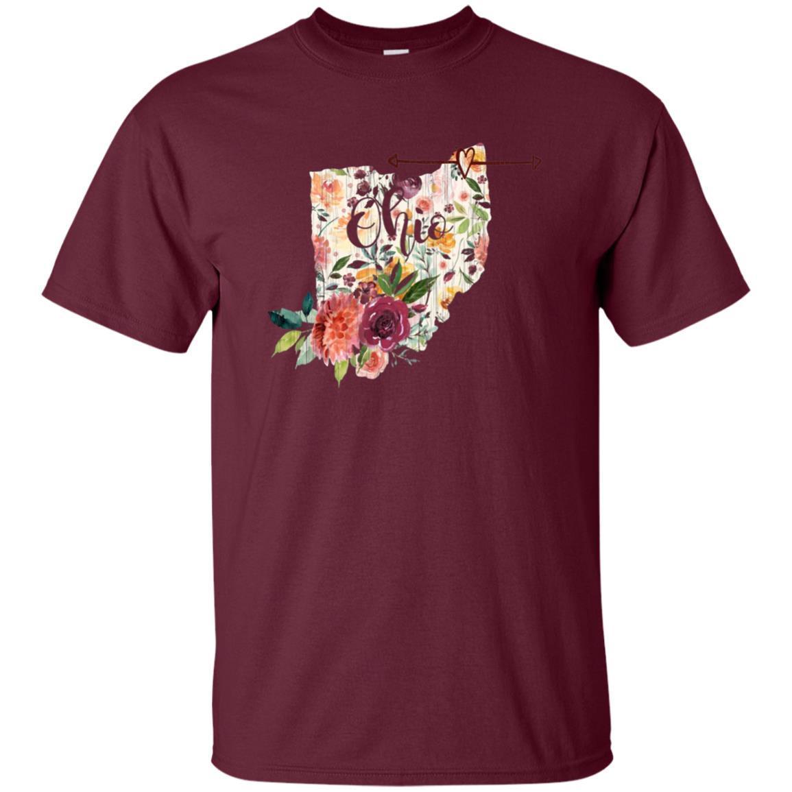 Ohio Floral Watercolor Flowers Distressed Long Sleeve Shirt 2 » Cool Gifts for You - Mfamilygift Ohio Floral Watercolor Flowers Distressed Long Sleeve Shirt 2