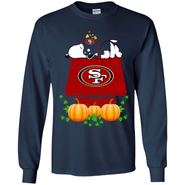 San Francisco 49Ers Snoopy Pumpkin House Nfl Shirt Youth Ls Shirt 1 » Cool Gifts for You - Mfamilygift San Francisco 49Ers Snoopy Pumpkin House Nfl Shirt Youth Ls Shirt 1