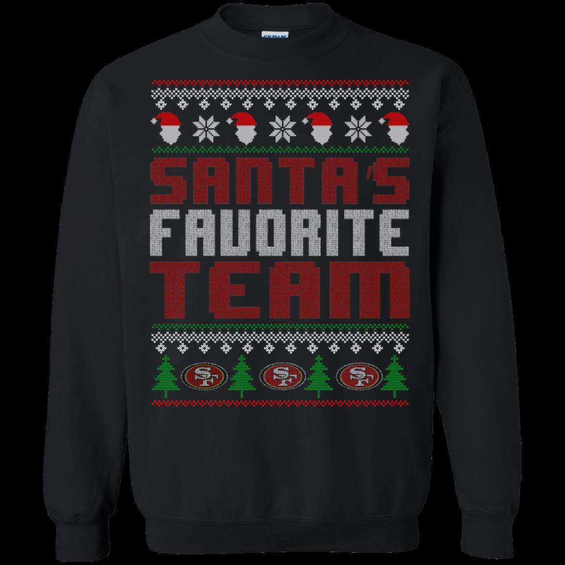 San Francisco 49Ers Ugly Christmas Sweater Santa Favorite Team San Francisco 49Ers Ugly Christmas Sweater Santa Favorite Team