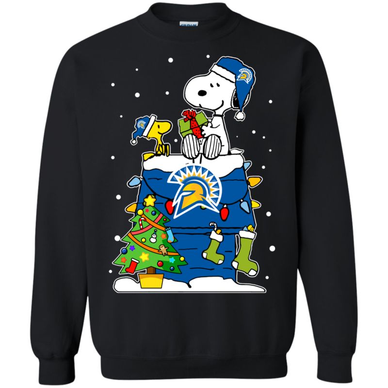 San Jose State Spartans Ugly Christmas Sweaters Snoopy Woodstock T Shirt Hoodies Sweatshirt