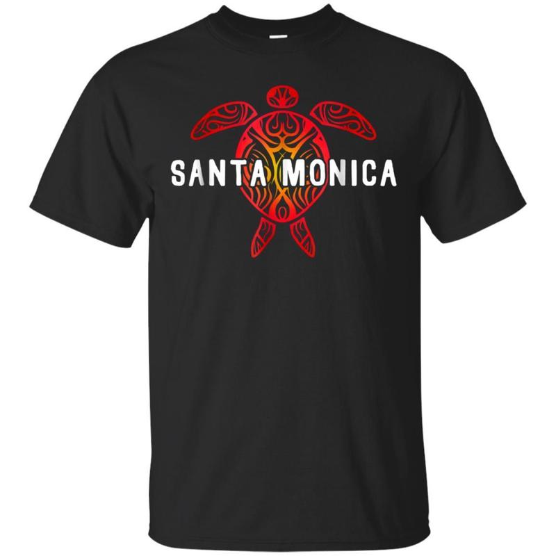 Santa Monica California T-Shirt Tribal Turtle Santa Monica California T-Shirt Tribal Turtle