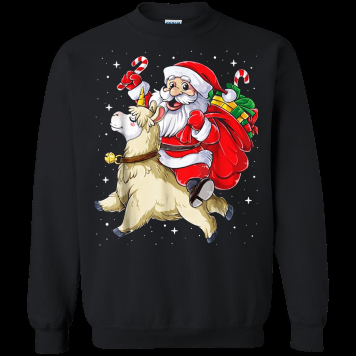 Santa Riding Llamacorn Christmas Shirt Sweatshirt Santa Riding Llamacorn Christmas Shirt Sweatshirt