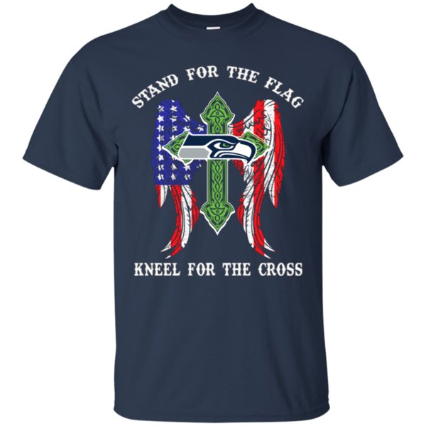 Seahawks Stand For The Flag, Kneel For The Cross T Shirt Cotton Shirt 1 » Cool Gifts for You - Mfamilygift Seahawks Stand For The Flag, Kneel For The Cross T Shirt Cotton Shirt 1