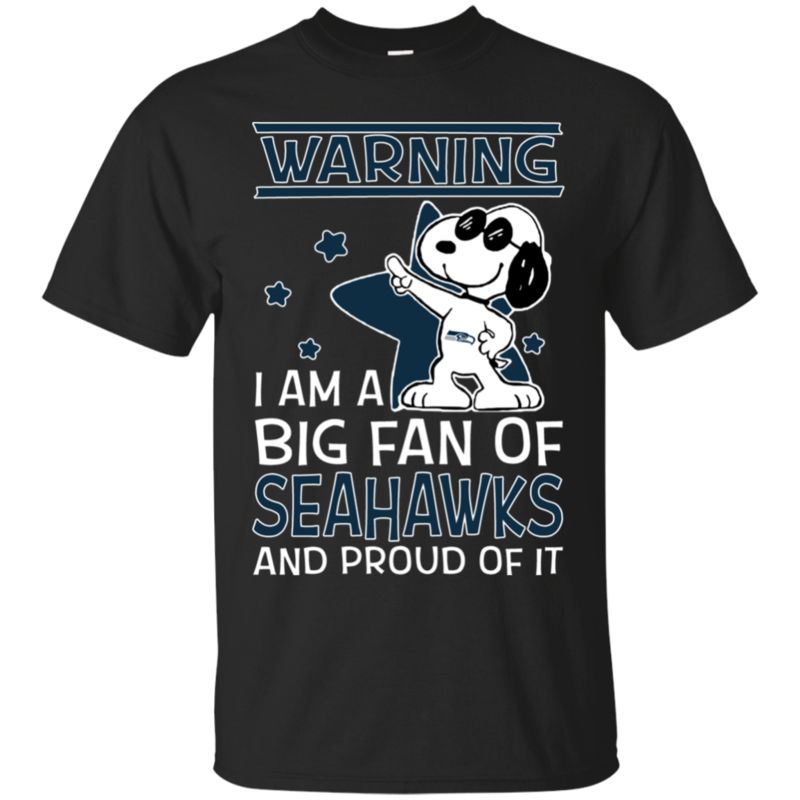 Seattle Seahawks Snoopy Shirts Warning I Am A Big Fan