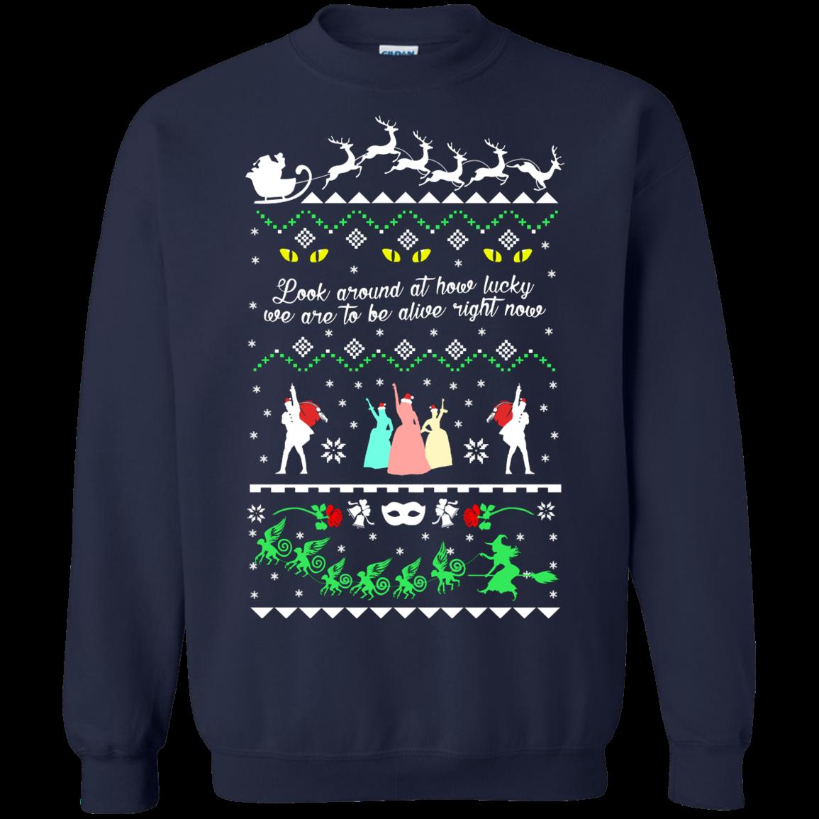 S Look How Lucky We Are Alive Now Hamilton Lin Manuel Miranda Ugly Christmas Shirts T Shirt Hoodies Sweatshirt 1 » Cool Gifts for You - Mfamilygift S Look How Lucky We Are Alive Now Hamilton Lin Manuel Miranda Ugly Christmas Shirts T Shirt Hoodies Sweatshirt 1