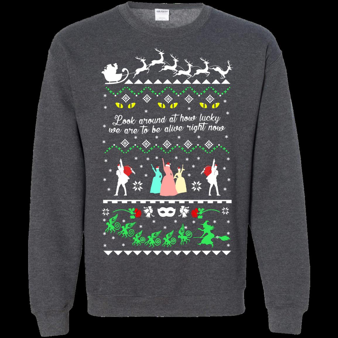S Look How Lucky We Are Alive Now Hamilton Lin Manuel Miranda Ugly Christmas Shirts T Shirt Hoodies Sweatshirt 2 » Cool Gifts for You - Mfamilygift S Look How Lucky We Are Alive Now Hamilton Lin Manuel Miranda Ugly Christmas Shirts T Shirt Hoodies Sweatshirt 2